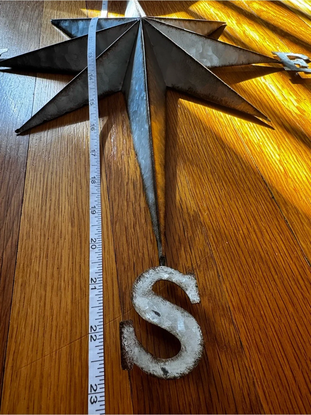Metal Compass Wall Decor - Rustic Gray Star